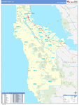 San Mateo County Wall Map Basic Style